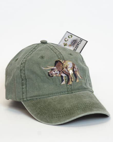 A hat with an image of a elephant on it.