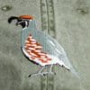 A close up of the bird on the hat