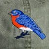 A close up of the bird on the hat