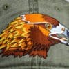 A close up of the head of an eagle