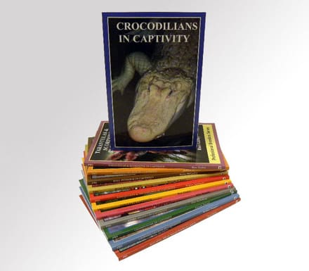 A stack of books with an image on the cover.