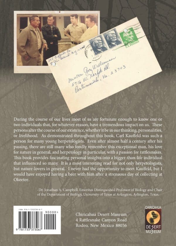 A back cover of the book, " the letter ".