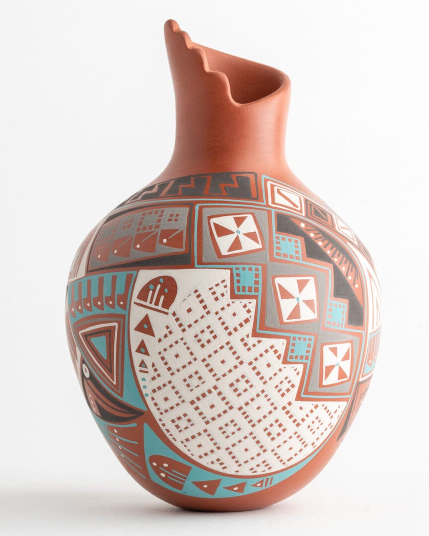 A vase with a pattern on it