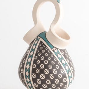 A vase with a pattern on it