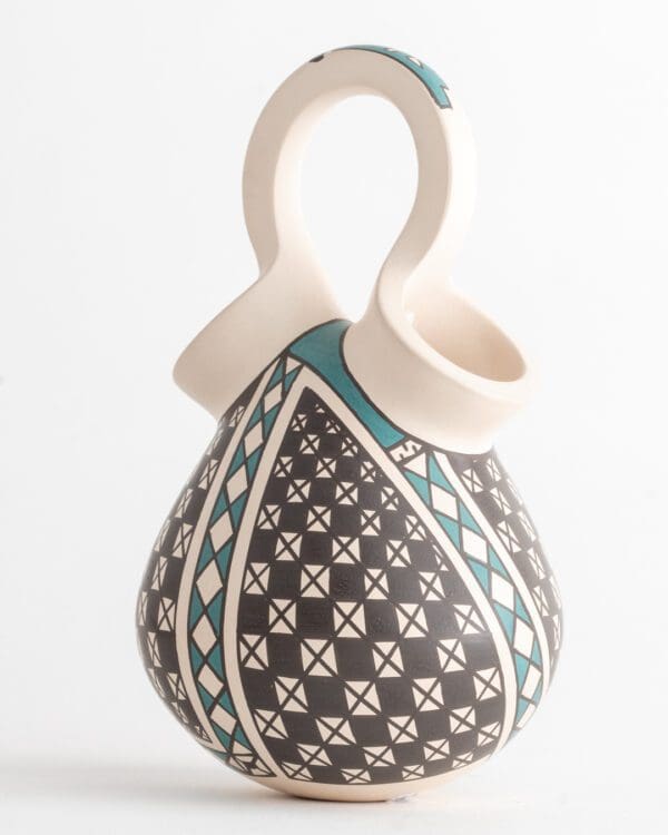 A vase with a pattern on it