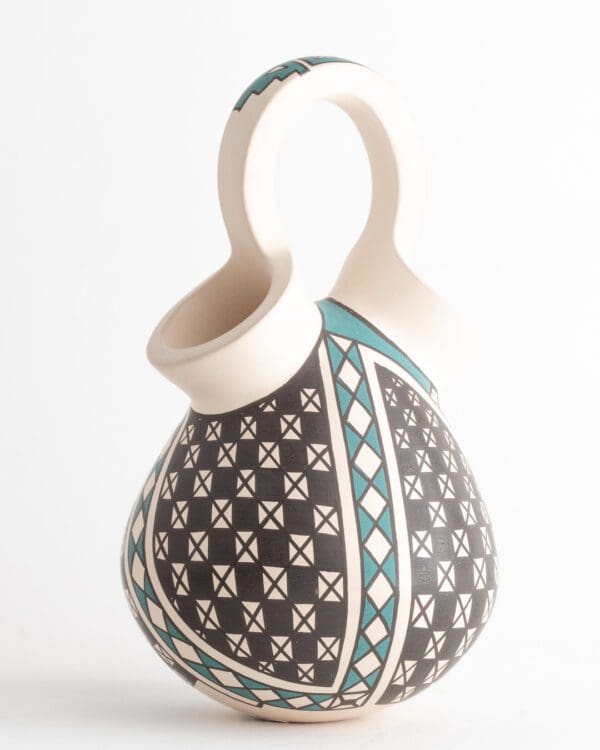 A vase with a pattern on it