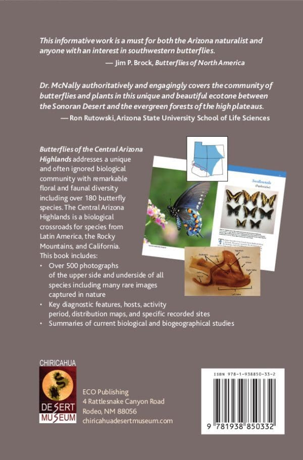 A back cover of the book, butterflies in the genus hyalophora.