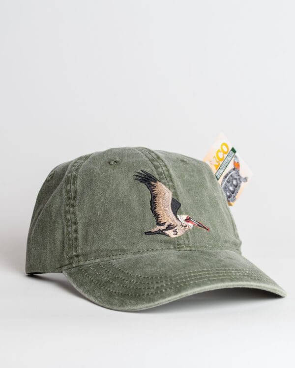 A hat with an image of a duck on it.