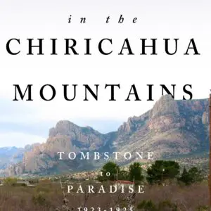 A book cover with mountains and trees in the background.
